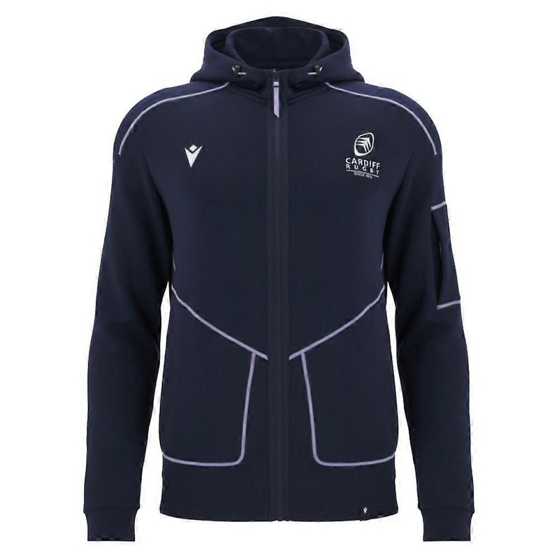 2025-2026 Cardiff Blues Warm Up Ath Full Zip Hoodie (Black)