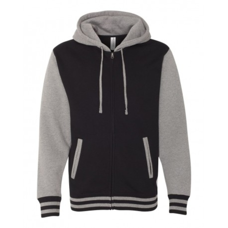 Independent Trading Co. IND45UVZ Heavyweight Varsity Full-Zip Hooded Sweatshirt | Independent Trading Co. IND45UVZ