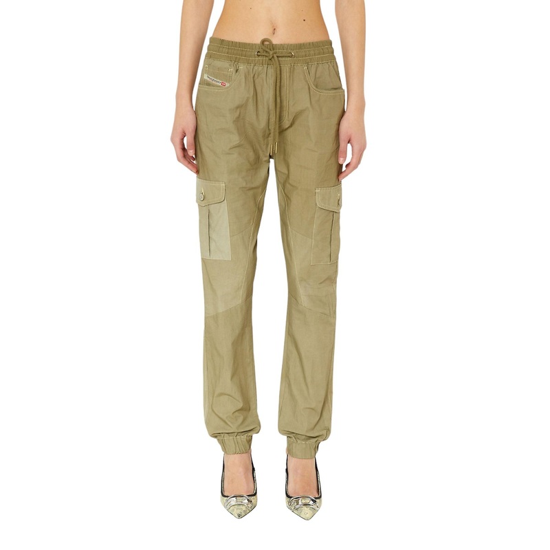 Diesel P-ursula-chalk Womens Cargo Trouser Cotton Pant