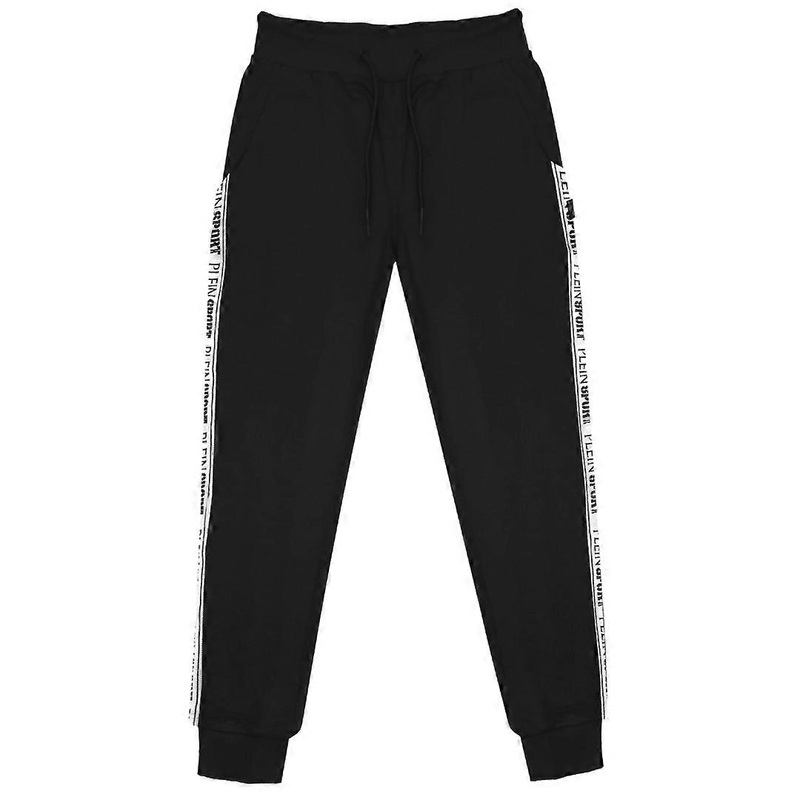 Plein Sport Branded Tape Black Sweattpants