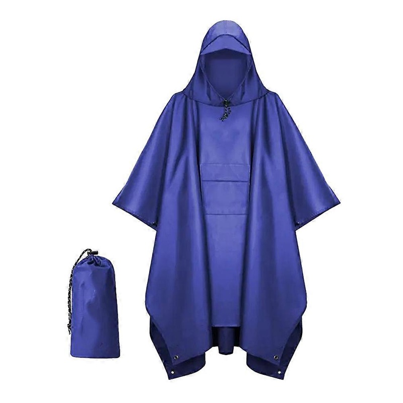 Waterproof Rain Poncho For Adults Jacket Coat Hooded For Hiking