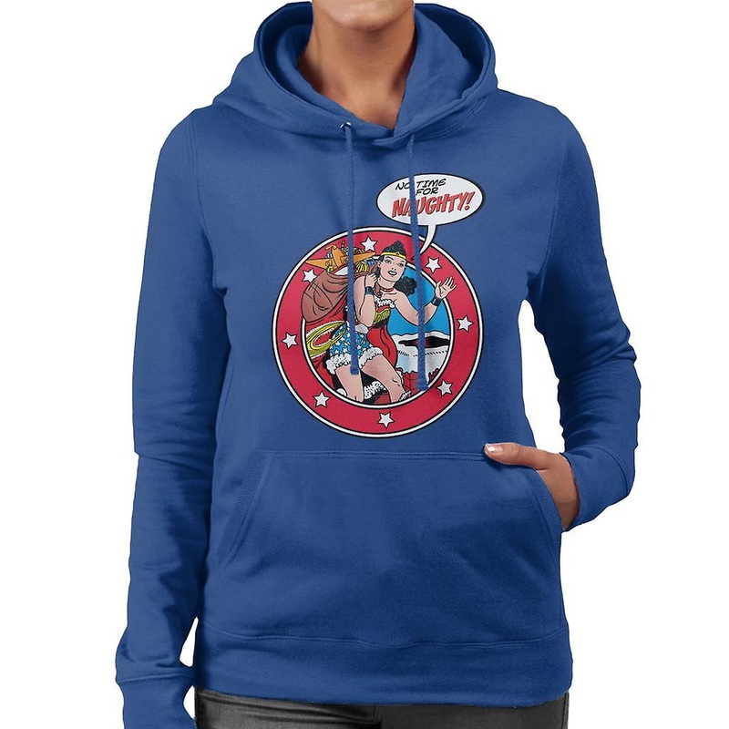 Wonder Woman Christmas No Time For Naughty Women's Hooded Sweatshirt