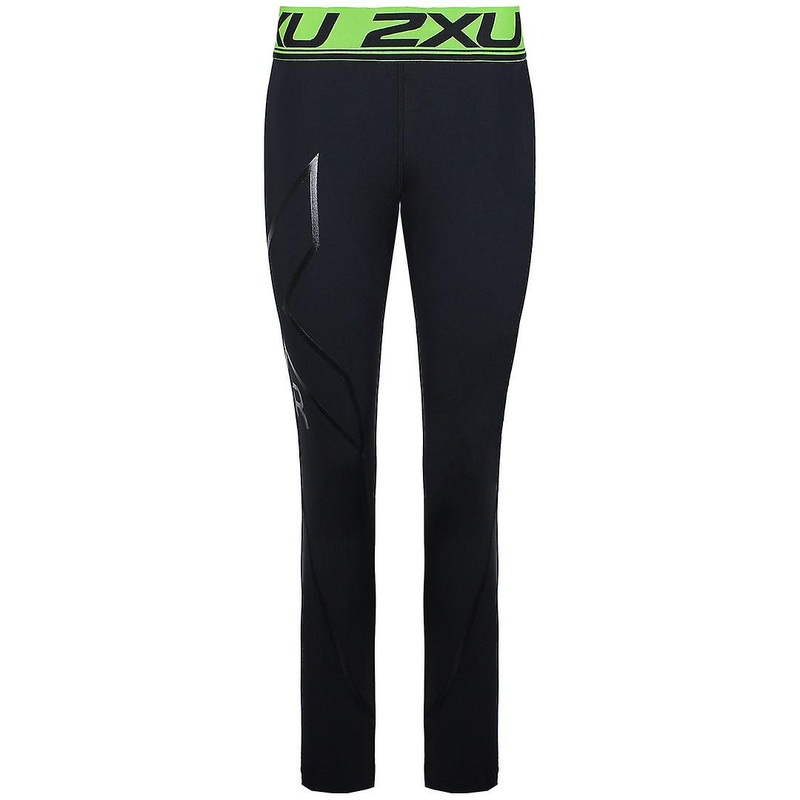 2XU Stretch Black Green Womens Refresh Recovery Compression Tights WA4420B BLK