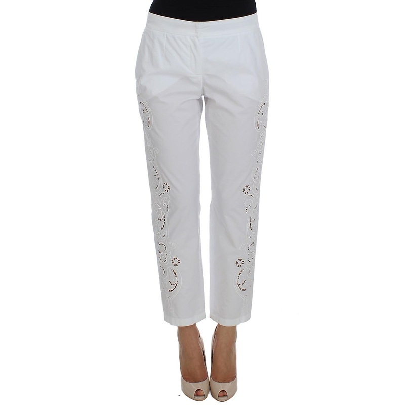 White Floral Cutout Dress Sicily Pants