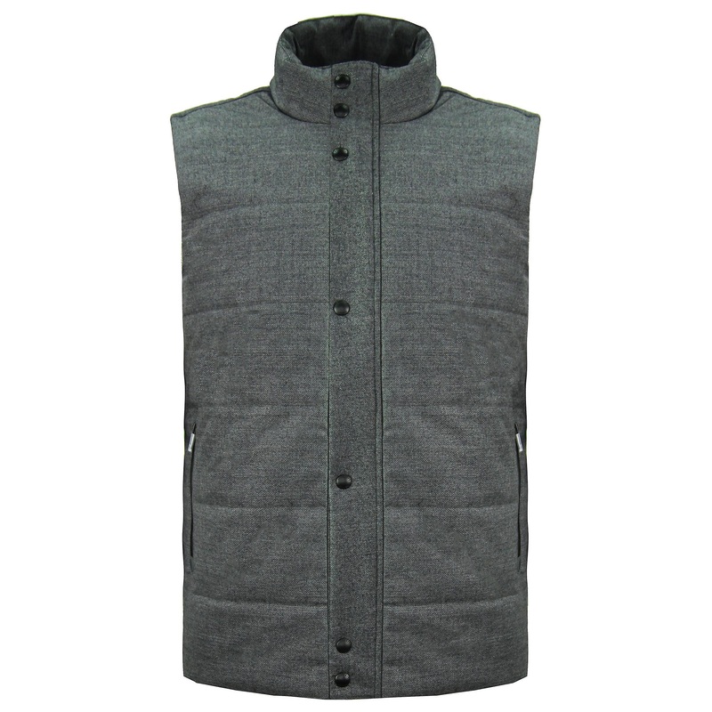 Hackett London Sleeveless Zip Up Grey Mens Warm Vest HM402314 987