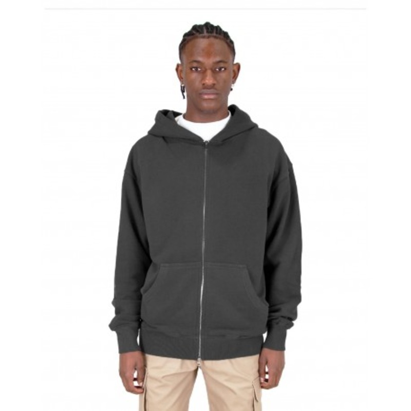 Shaka Wear SHGDZ Men's Garment Dye Double-Zip Hooded Sweatshirt | Shaka Wear SHGDZ