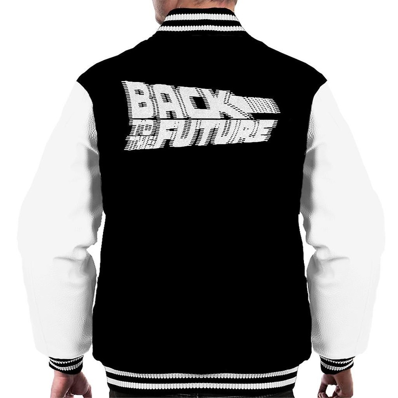 Back to the Future Blurred White Logo Men's Varsity Jacket