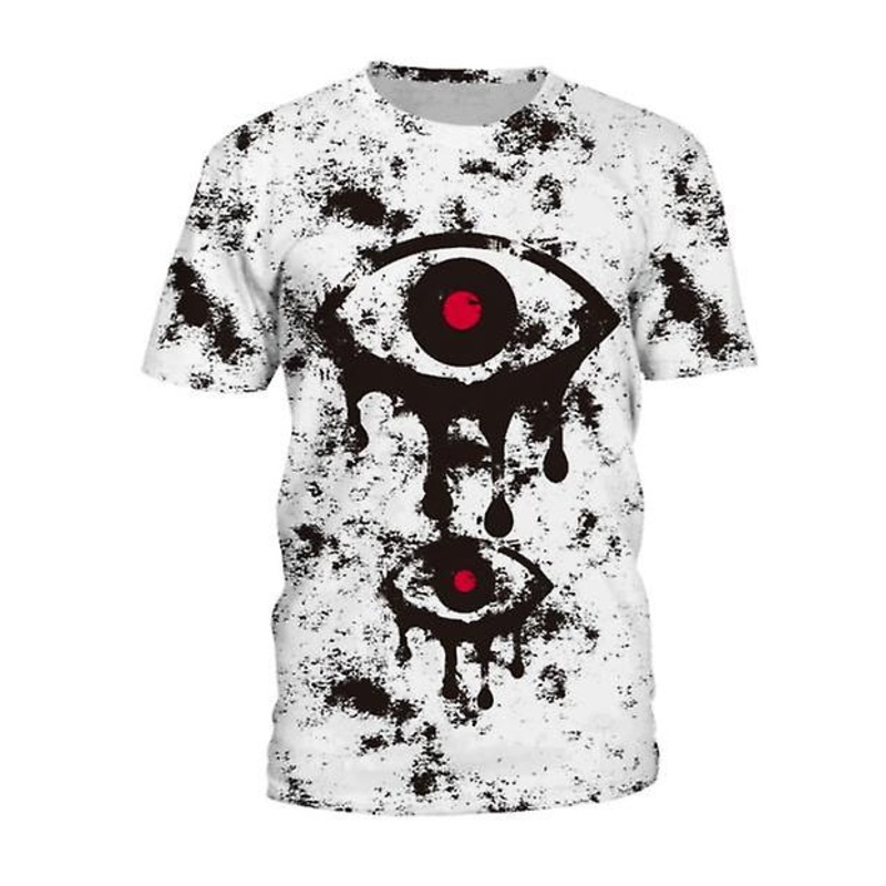 2022 Summer Women's Skull Print Round Neck Short Sleeve T-shirt