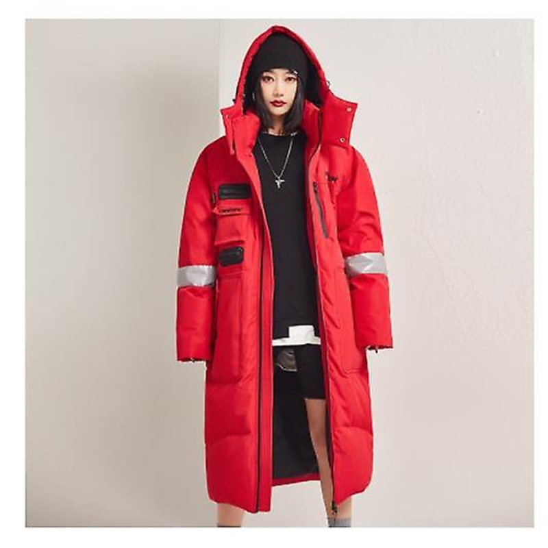 2022 Men's And Women's Down Jacket Winter Mid-length Thickened Hooded Jacket Fashion Youth White Duck Down Tops Couples With The Same Trend Coat