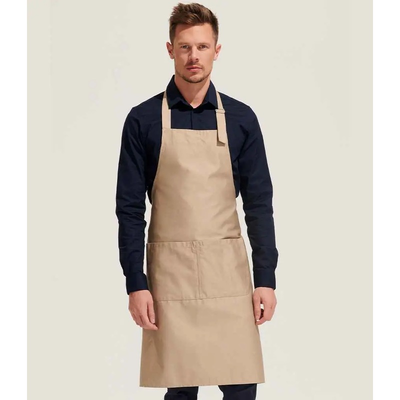 SOL'S Gala Long Bib Apron Burgundy One Size
