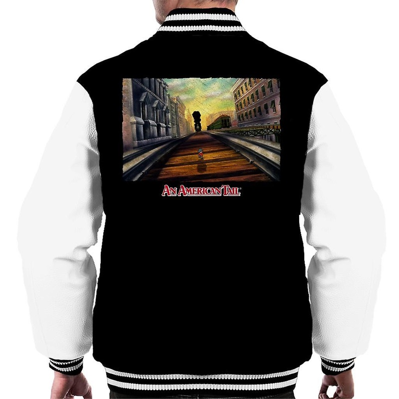 An American Tail Fievel Mousekewitz Walking On Train Track Men's Varsity Jacket