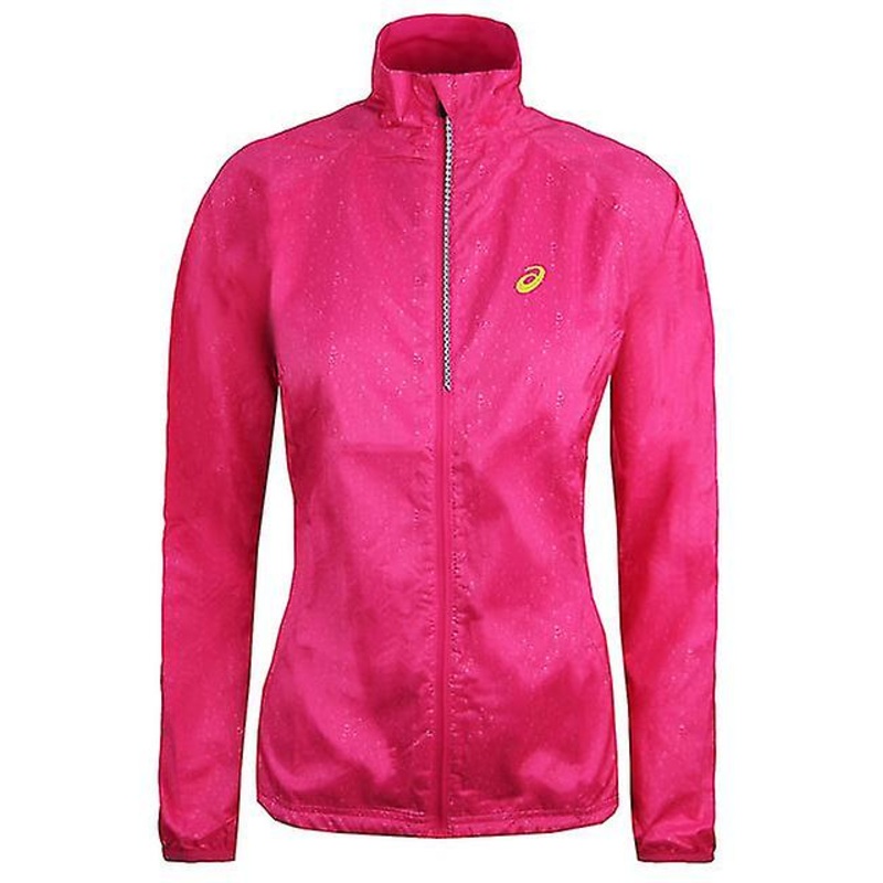 Asics Zip Up Printed Jacket Pink Women Training Fitness Wind Breaker 114559 2031