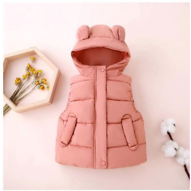 2023 Autumn And Winter New Arrival Children's Down Jacket Boys And Girls Hooded Vest Outdoor Thickened Warm Vest Toddler Jacket