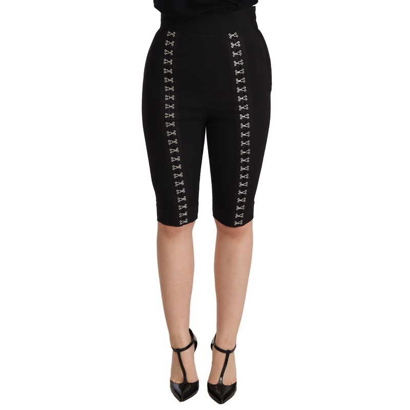 Wool Stretch Slim Fit High Waist Shorts