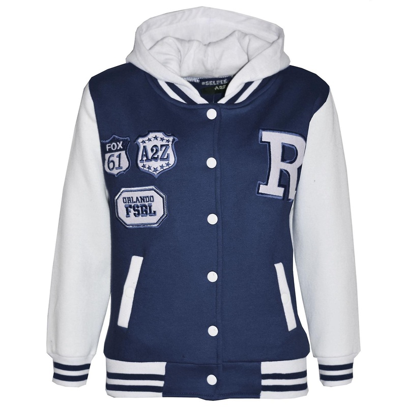 Unisex Baseball Navy Contrast Color Jackets