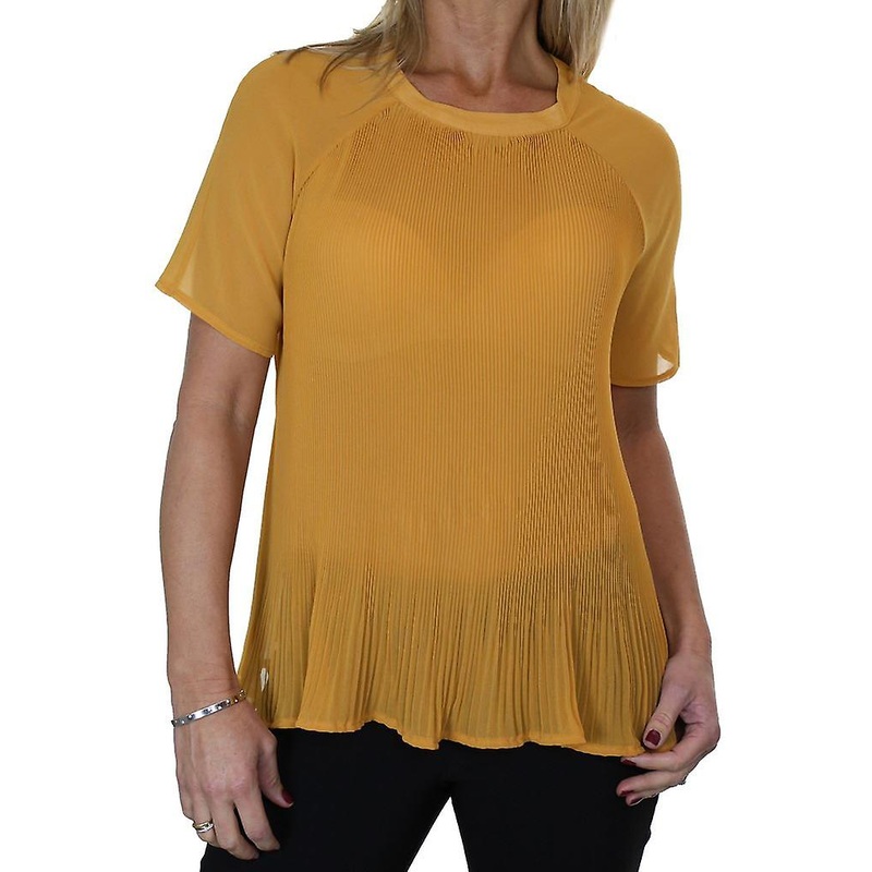 Women's Summer Pleated Sheer Chiffon Top Blouse Ladies Smart Casual Loose Short Sleeve Day Evening Shirt 8-16