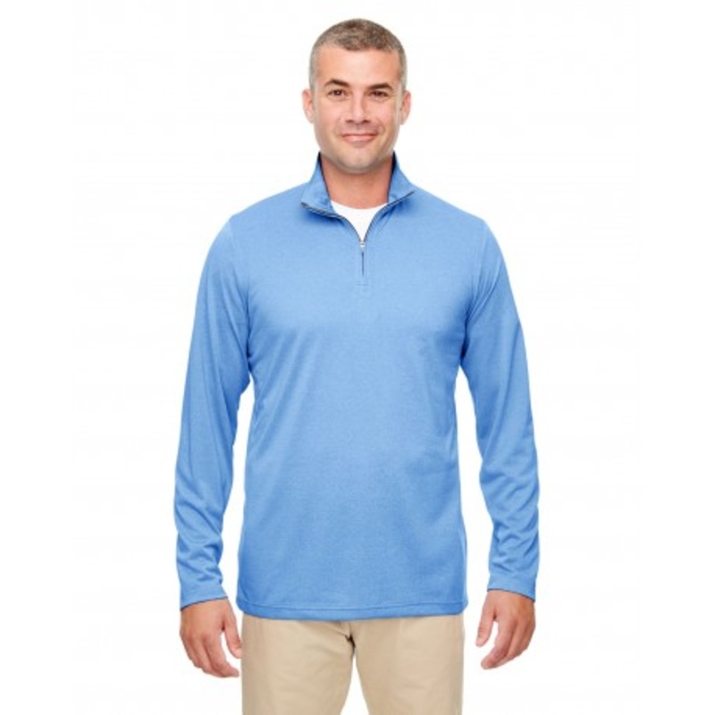 UltraClub 8618 Men's Cool & Dry Heathered Performance Quarter-Zip | UltraClub 8618