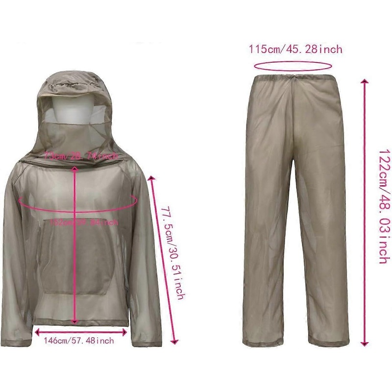 Beekeeper Suit Unisex Full Body Beekeeping Outfits Coffee XL XXL For Backyard Garden Camping Fishing
