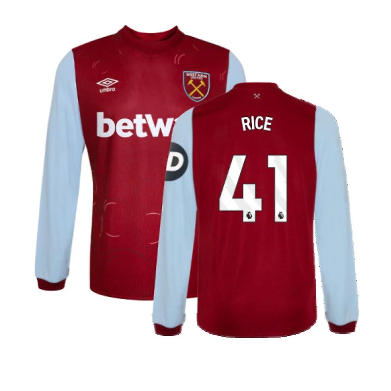 2023-2024 West Ham Long Sleeve Home Shirt (RICE 41)