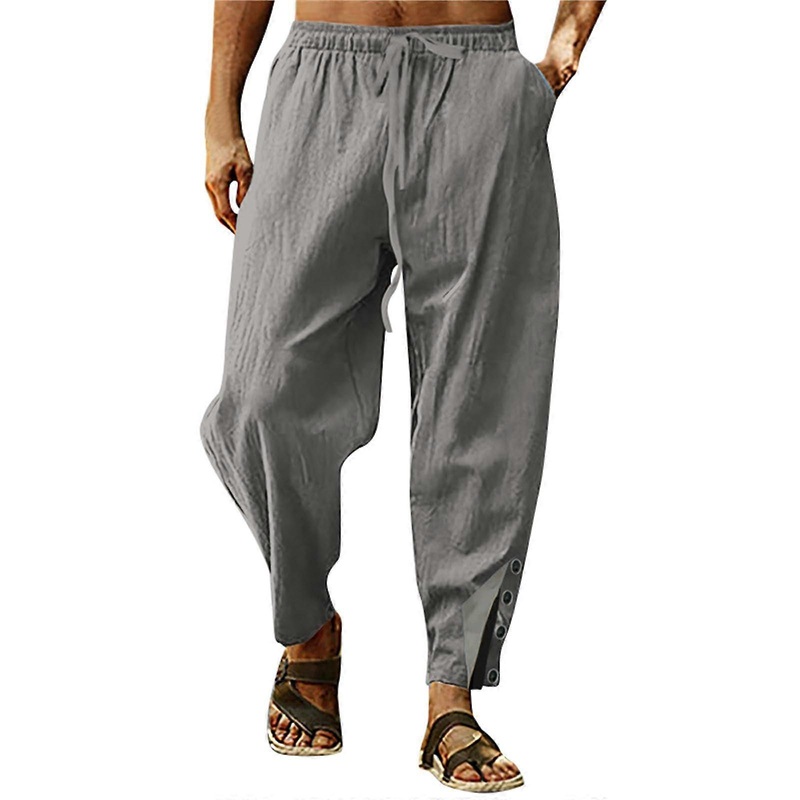 Men's Jogging Pants, Lightweight Summer Sweatpants, Plus Size, Loose Fit Casual Loungewear, Grey