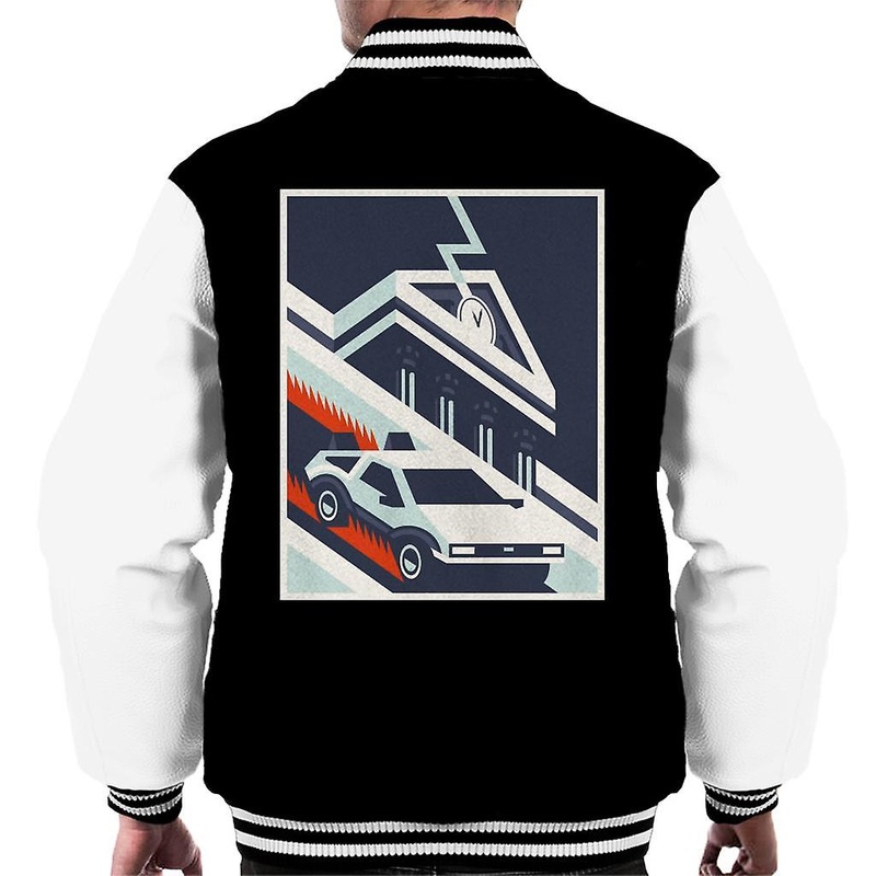 Back to the Future Delorean By Hill Valley Men's Varsity Jacket