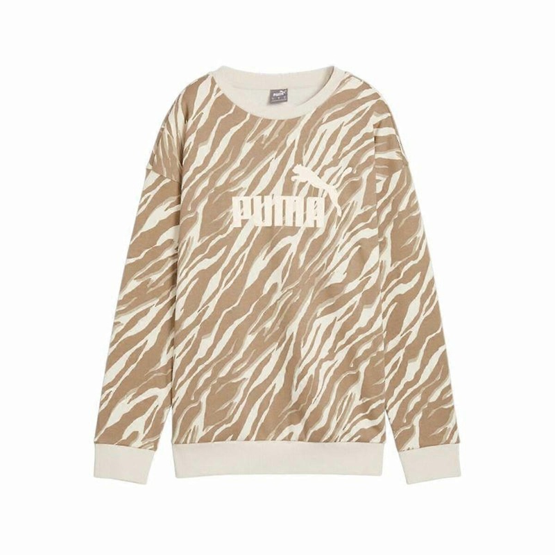 Womens Sweatshirt without Hood Puma Essentials+ Animal Aop Crew Fl Mujer