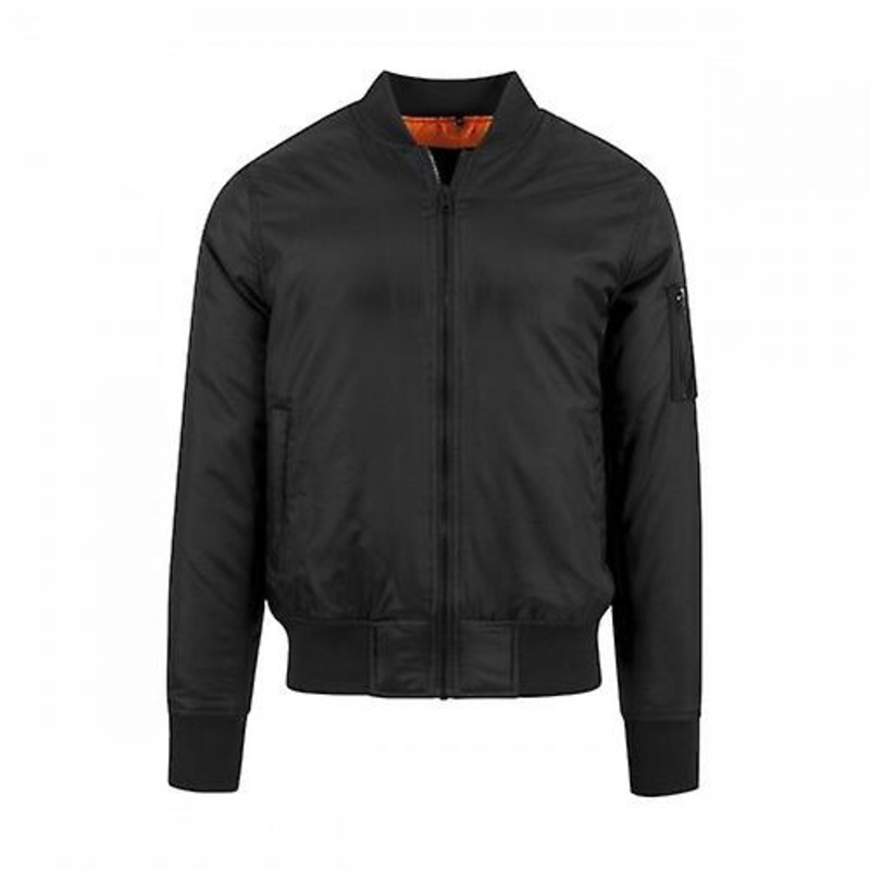 Build Your Brand Mens Contrast Bomber Jacket