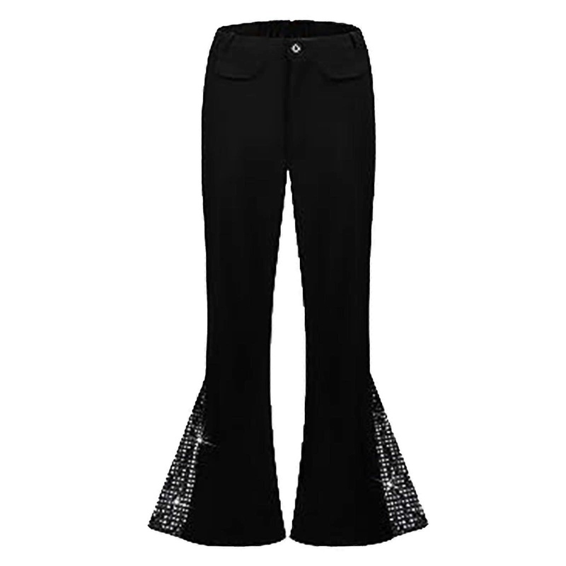Men's Flared Trousers 70s Disco Sequins Patchwork Fashionable Trendings Casual