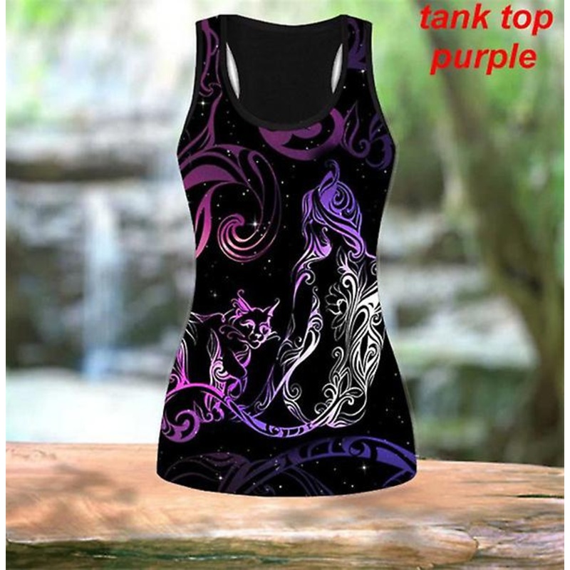 2022 Summer New Brand Ladies 3d Digital Printing Vest Yoga Sports Sleeveless Top T-shirt