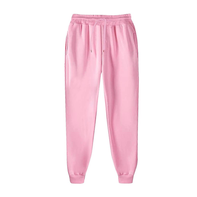 Sports Trousers Men's Cargo Trousers Long Cotton Jogging Bottoms Loose Fit Sweatpants With Pockets Rosa S