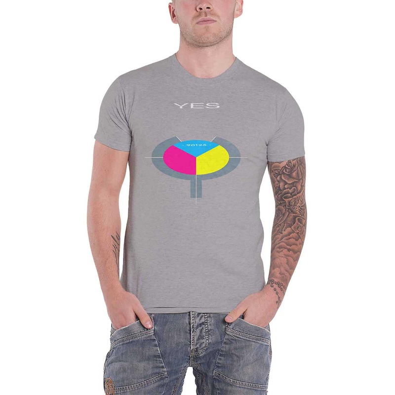 Yes T Shirt 90125 Album Band Logo new Official Mens Grey