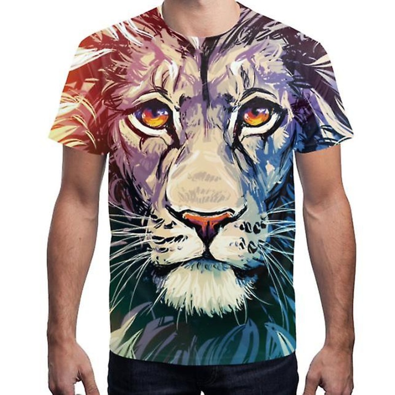 2022 New Outlet  Men's And Women's Trend Black Wolf 3d Digital Printing Short-sleeved T-shirt