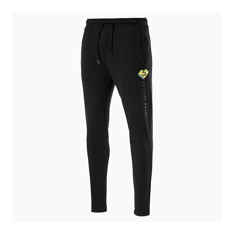 PUMA Pop Style Culture Maker Mens Black Knitted Track Bottoms Pants 596850 01
