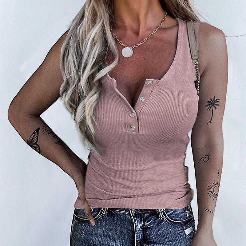 Womens Sexy Sleeveless Tops V Neck Vest Tank Ladies Summer Slim Shirt Camisole