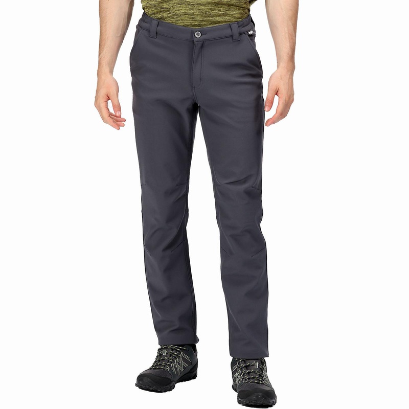 Regatta Mens Fenton Water Repellent Softshell Outdoor Walking Trousers - Seal Grey