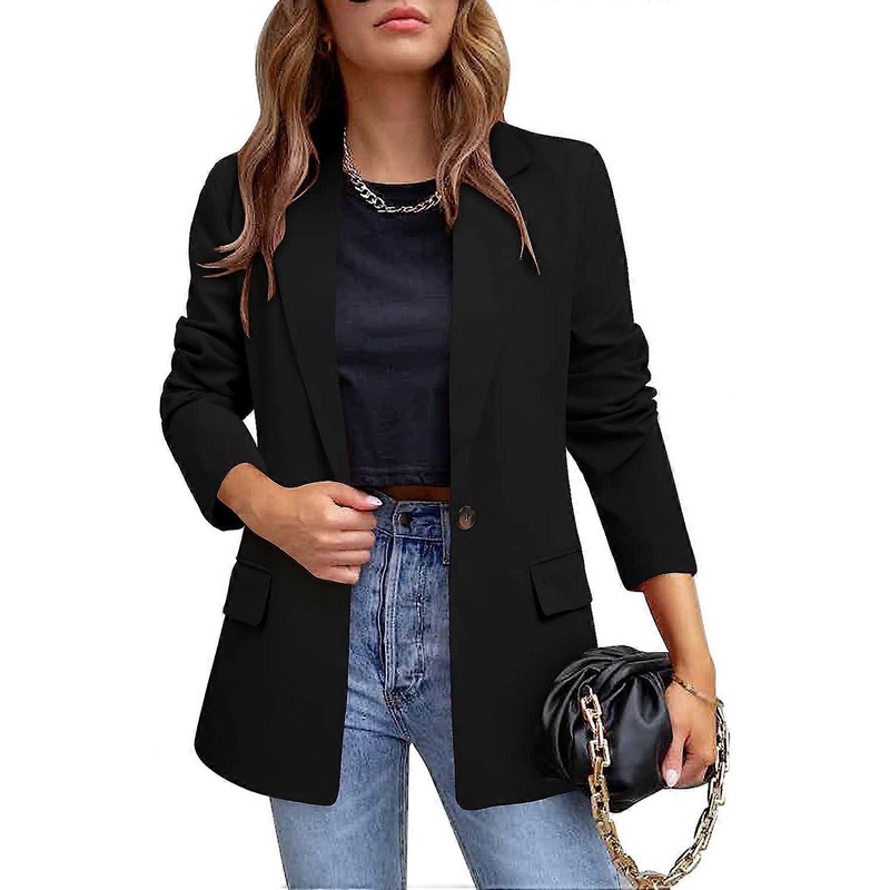 Women Business Jackets Open Front Blazer Ladies Casual Long Sleeve Work Outwear