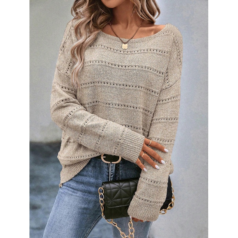 Women's Fashion Casual Basic Merino Wool Pullover Sweater