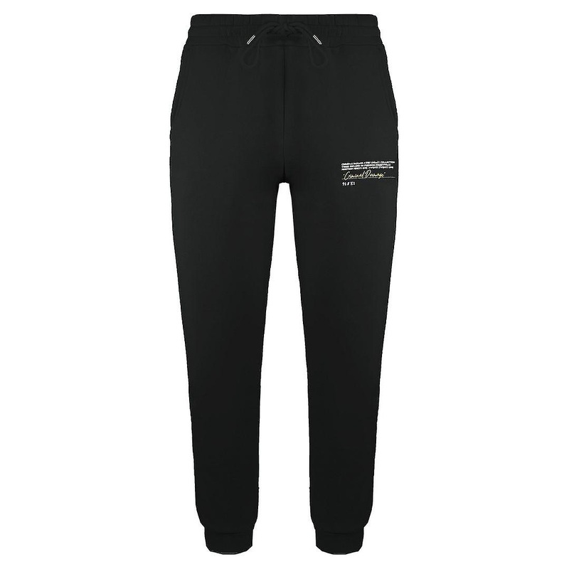 Criminal Damage Legacy Mens Cotton Black Jogging Bottoms LJB22