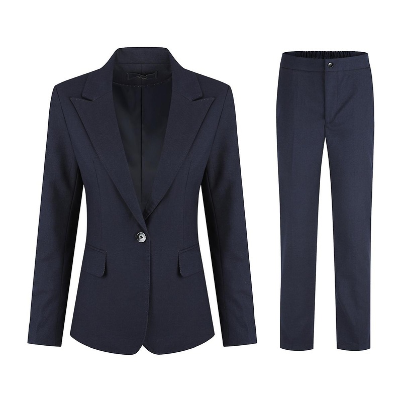 Cloudstyle Women's Business 2 Piece Solid Color 1 Button Suit Set