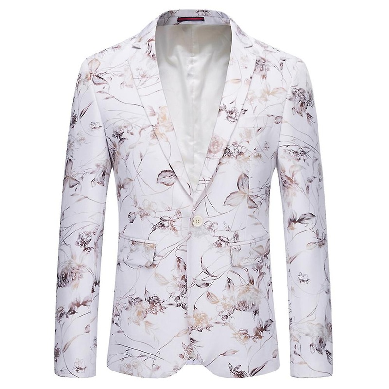 Cloudstyle Men's Casual 1 Button Floral Print Blazer