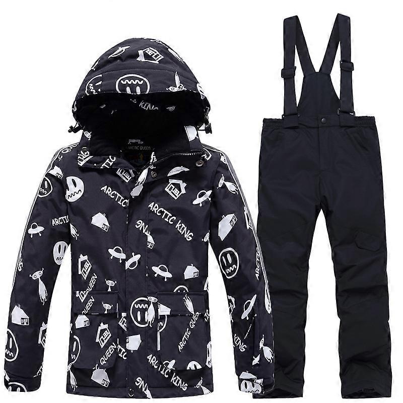 Winter -30 Children Ski Suit Professional Skiing Snowboarding Kids Jacket and Pants Warm Waterproof Snow Suit - 1026 Set