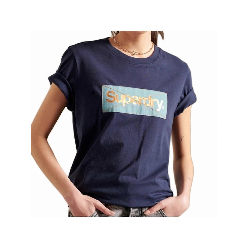 Women's Superdry Cl platina T Shirt Blue
