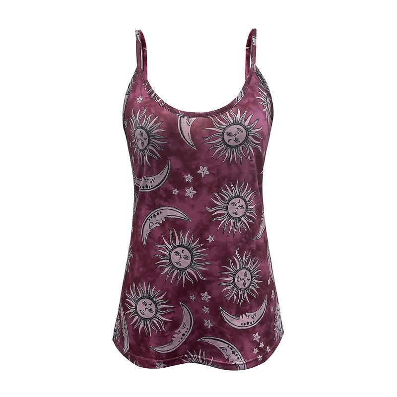 Womens V Neck Flower Print T-shirt Ladies Sleeveless Casual Blouse Tank Tops