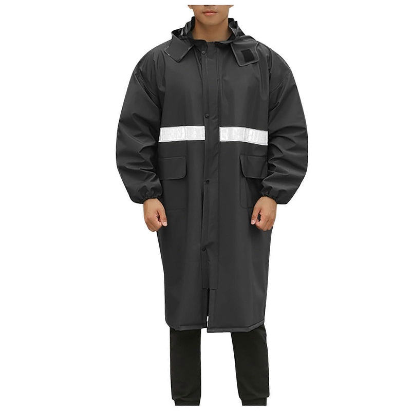 Raincoat Rain Poncho for Men and Women Rain Cape Rain Jacket with Reflective Stripes Hiking Jacket Windbreaker Outdoor Jackets XXL Black
