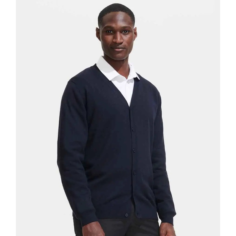 SOL'S Golden Cotton Acrylic V Neck Cardigan Navy 3XL