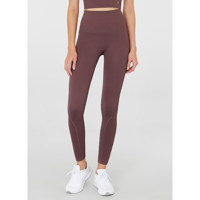 Jerf  Womens Sanibel Brown Seamless Active Leggings Econyl
