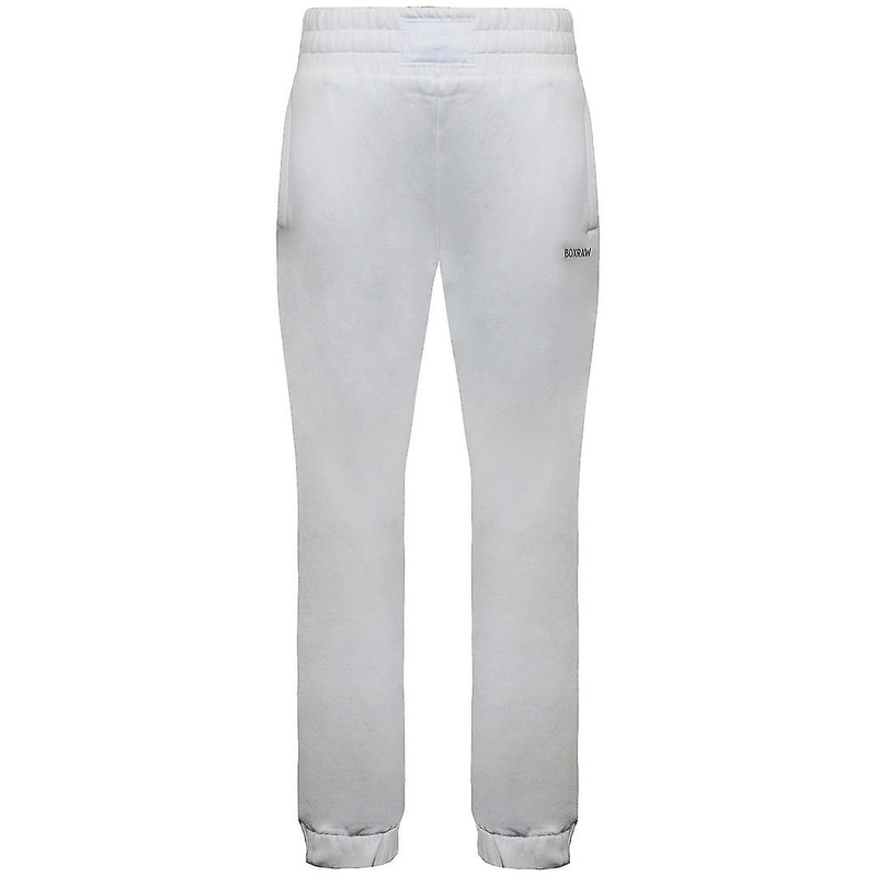BoxRaw Thick Waistband Graphic Logo White Womens Johnson Track Pants BXRW W CB W