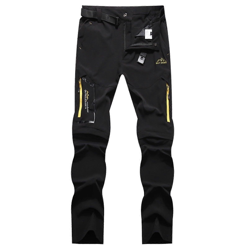Men's Cargo Cycling Pants Padded MTB Outdoor Long Cotton A5Black L
