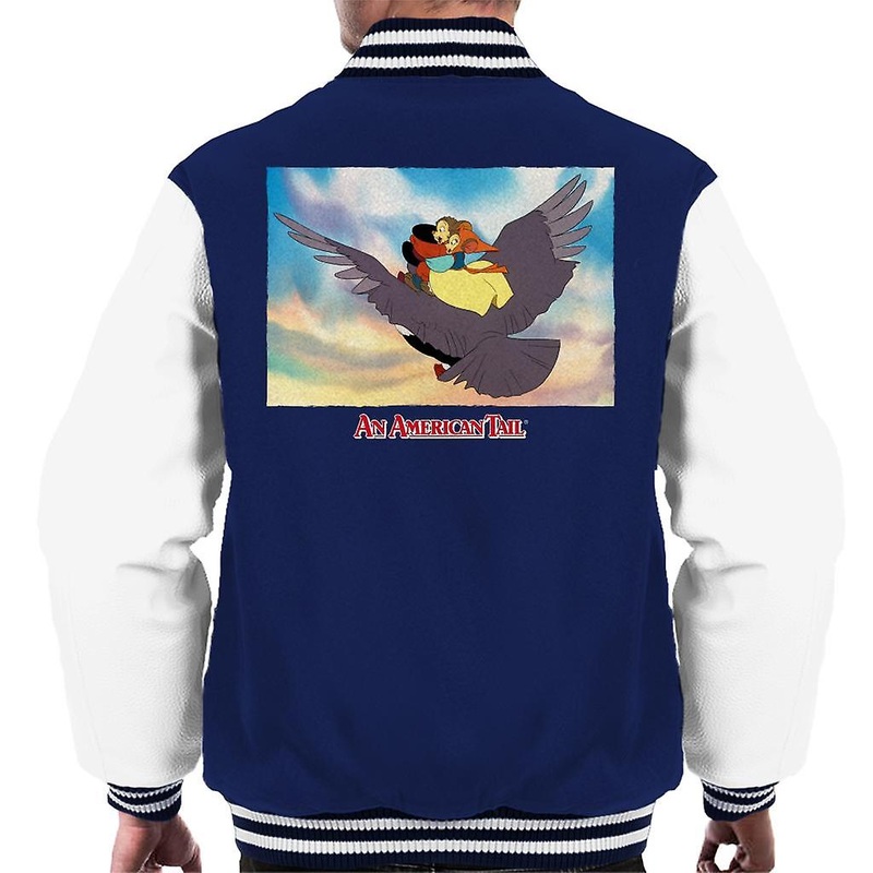 An American Tail Fieval And Tanya Flying  On Henri Le Pigeon Men's Varsity Jacket