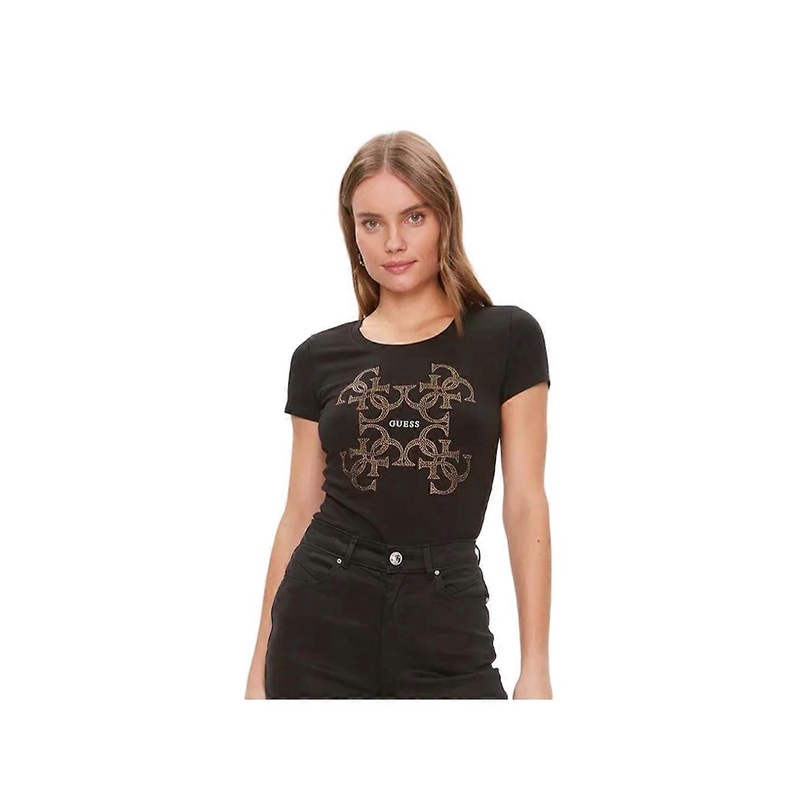 Women's Guess Logo 4G T-shirt Black